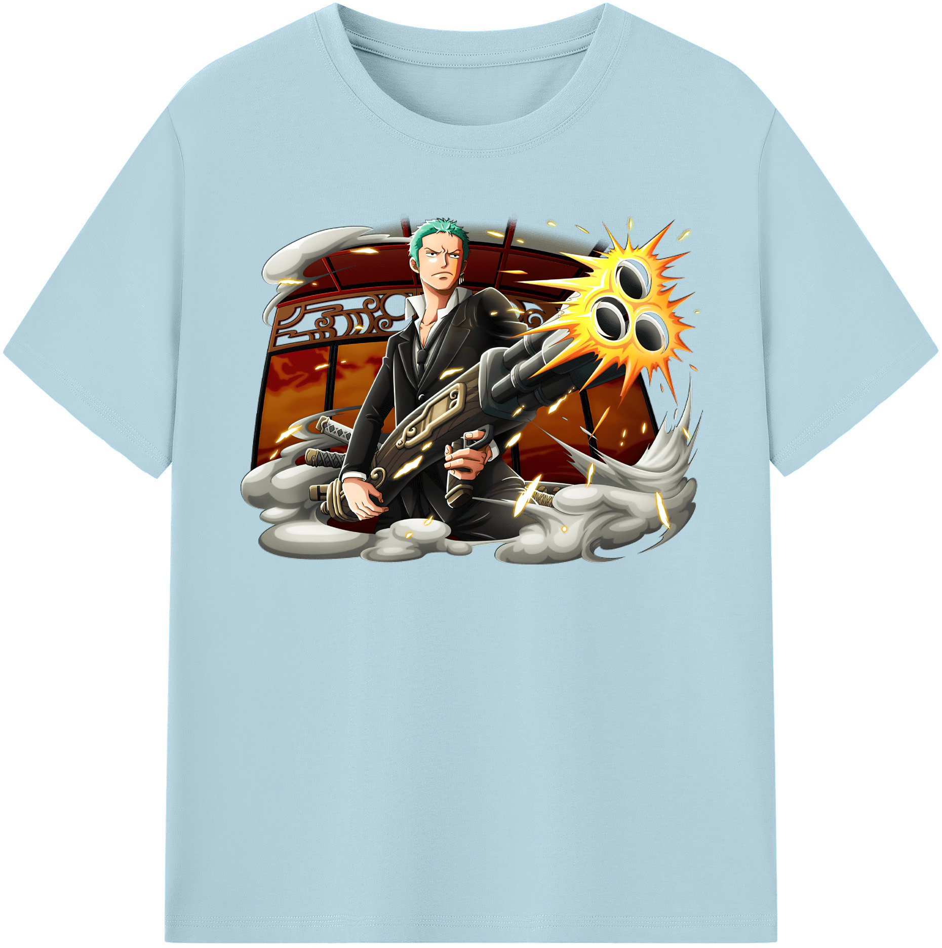 ワンピース ロロノア・ゾロ ONE PIECE Roronoa Zoro 綿100％半袖Tシャツ（フロントプリント）